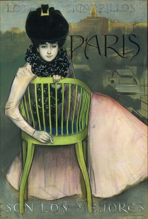 Le sigarette París sono le migliori (1901), pena e pastello su carta, 