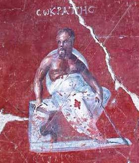 3 affresco della statua di socrate realizzata da lisippo nel pompeion di atene i secolo