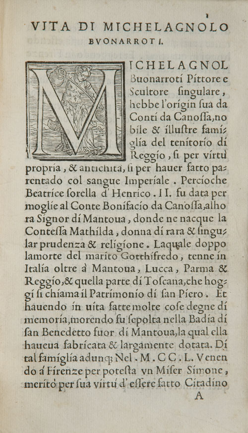 Ascanio Condivi, Vita di Michelangelo Buonarroti,