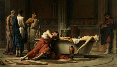 3 manuel dominguez sanchez el suicidio de seneca olio su tela 1871 museo del prado madrid