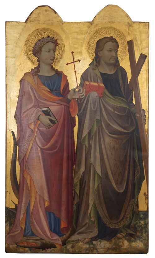 Madonna con Bambino in trono e angeli,Santa Margherita d'Antiochia e sant'Andrea,San Pietro e santa Maria Maddalena (pannello di sinistra)