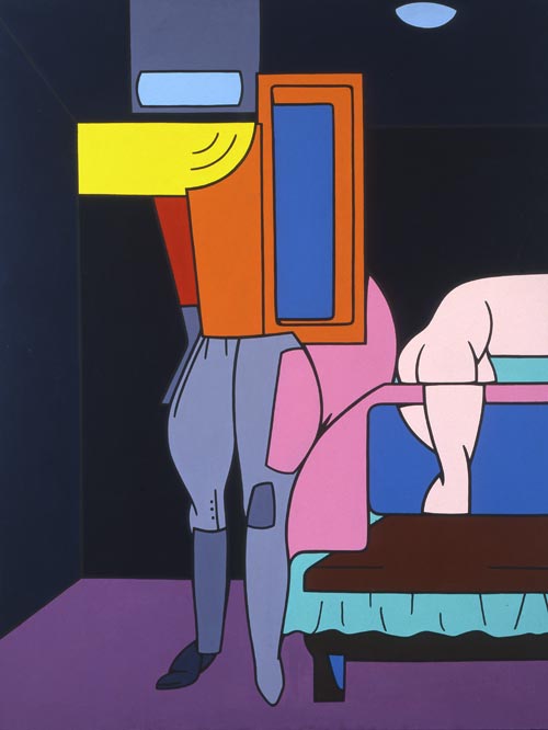 I pantaloni da cavallo, 1969, acrilico su tela, 198 x 147 cm, collezione privata