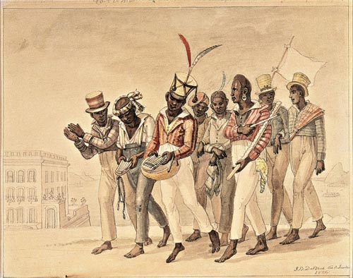 Jean-Baptiste Debret (1768-1848), Passeggiata in una domenica pomeriggio, 1826, Acquerello su carta, 17,4 x 22,5 cm, Collezione Museo Castro Maya, Rio de Janeiro