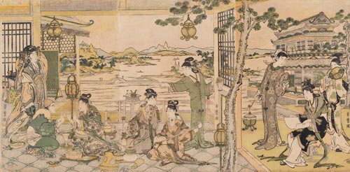 9 kitagawa utamaro belta cinesi a un banchetto 1788-1790 circa
