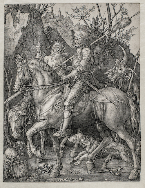 Albrecht Dürer, Il Cavaliere, la Morte e il Diavolo, 1513,