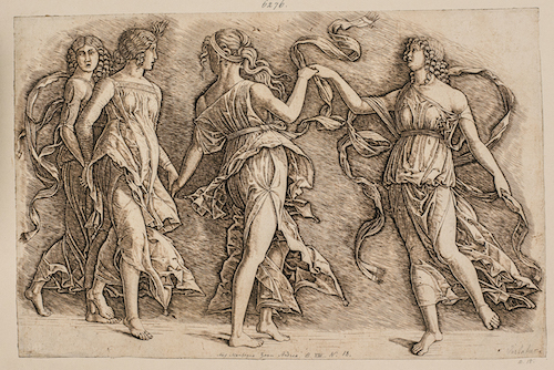 Andrea Mantegna, Quattro Muse danzanti, 1497 circa,