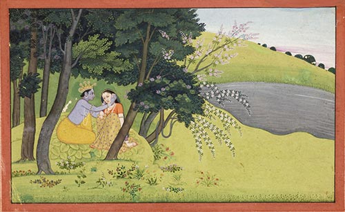 2 atelier di nainsukh i giochi amorosi di krishna e di radha