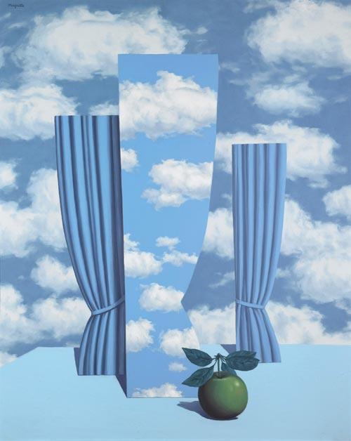 René Magritte, Le beau monde (Il bel mondo), 1962, Olio su tela, 100 x 81 cm, Collezione Privata, Courtesy Sotheby’s