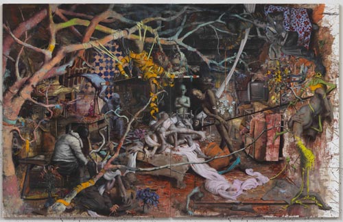 licht und nicht und sticht / luce, ombra, traguardo, 2014 olio su tela / oil on canvas 280 x 440 cm