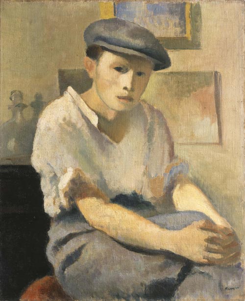 Francesco Menzio, Ritratto di giovane, 1929, olio su tela