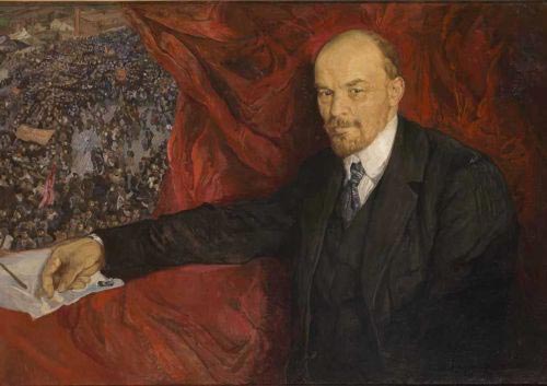 Isaak Brodsky, V.I.Leninand Manifestation, 1919 Oil on canvas, 90 x 135 cm The State Historical Museum