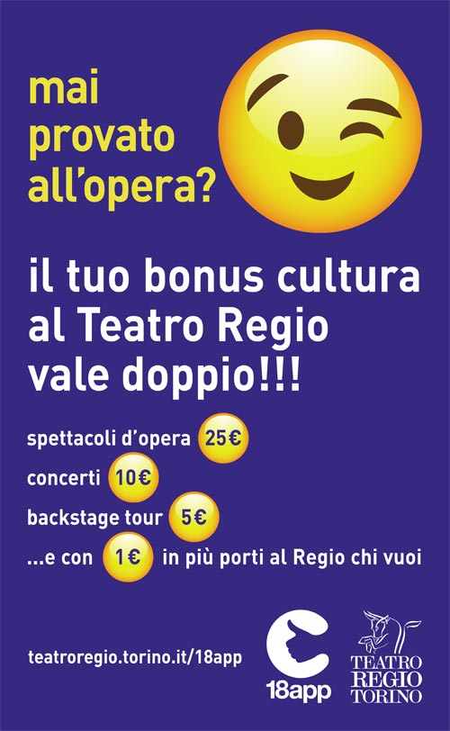 18app: il Bonus Cultura al Regio di Torino vale doppio (locandina)