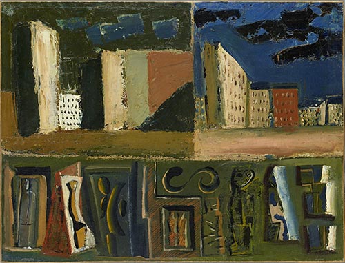 07 mario sironi composizione con paesaggio urbano 1947