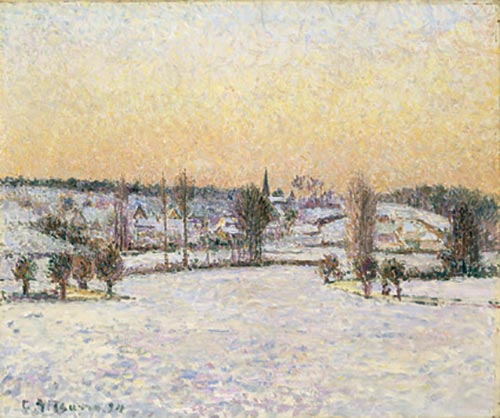 4 camille pissarro veduta di bazincourt effetto neve sera 1894