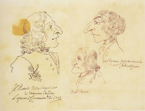 Ritratti di Antonio Vivaldi, Filippo Vincenzo Farsetti e Lorenzo Casoni eseguiti da Pier Leone Ghezzi (1723)