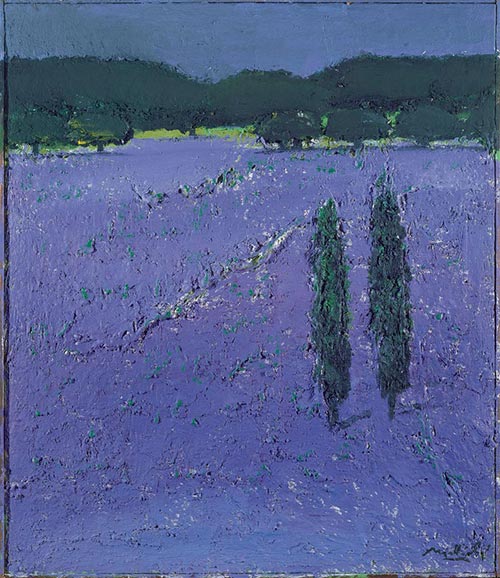 3 carlo-mattioli-campo-di-lavanda,-1980,-olio-su-tela-70x60